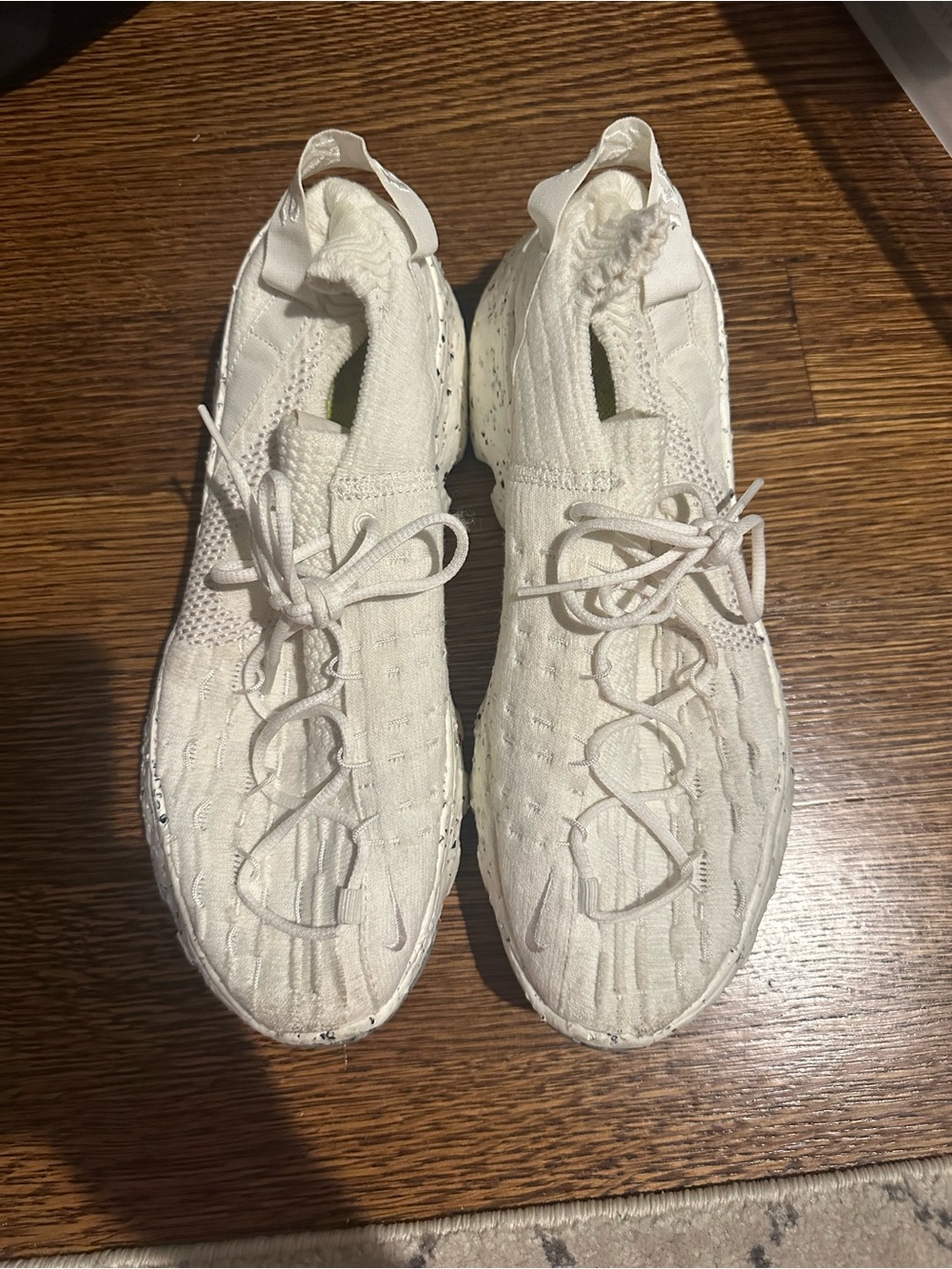 Nike Women's Cream Knit Lace-Up Sneakers